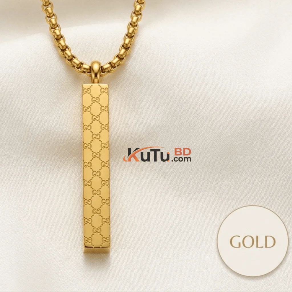 Golden Bar Pendant Chain Necklace for Men